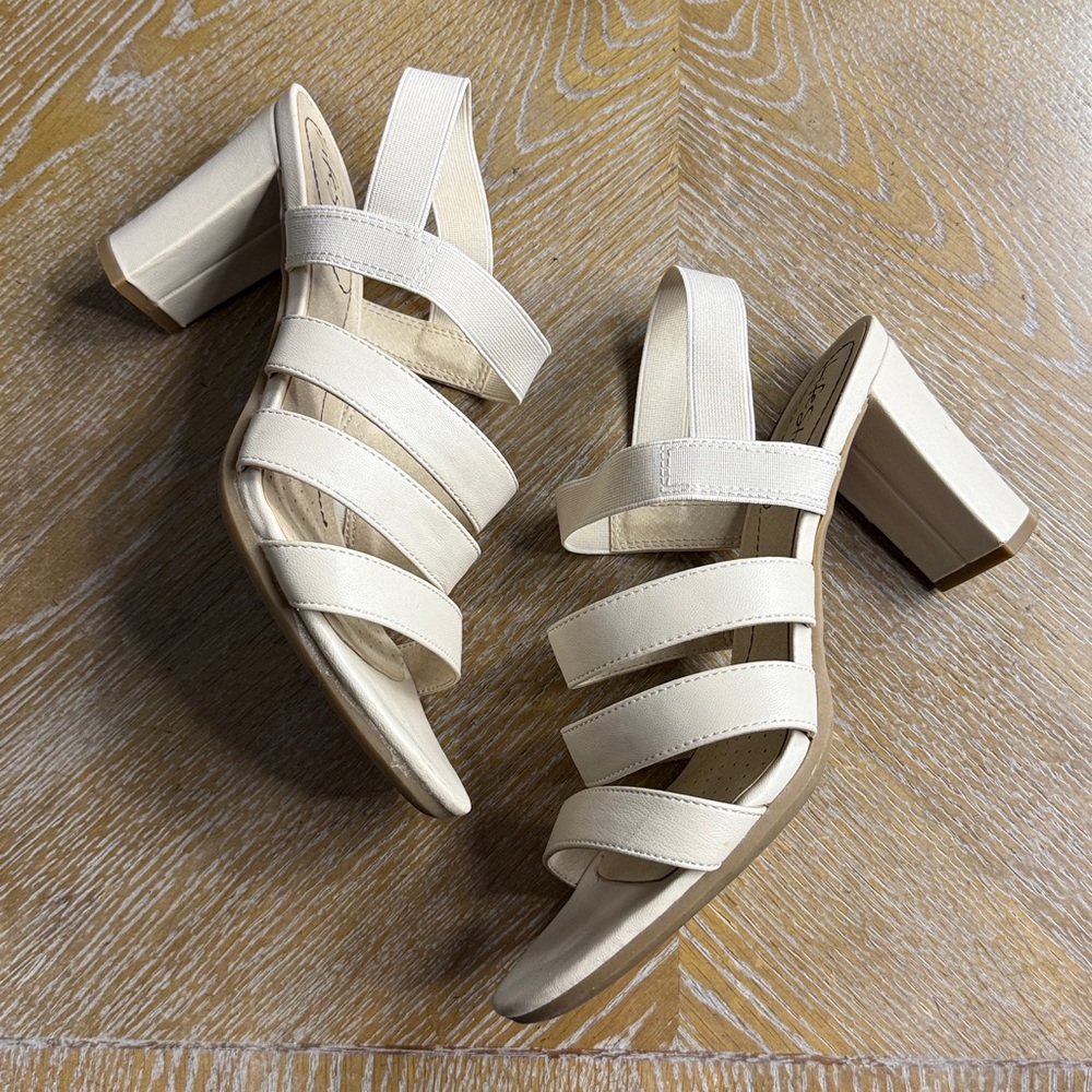 LIFE STRIDE Cream Artist Strappy Heels 8